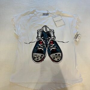 Brand New "MONTE CERVINO" Embelished Short Sleeve T-Shirt, Size Small/Medium